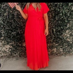 CarlyJean Los Angeles Red Taylor Maxi Dress XL